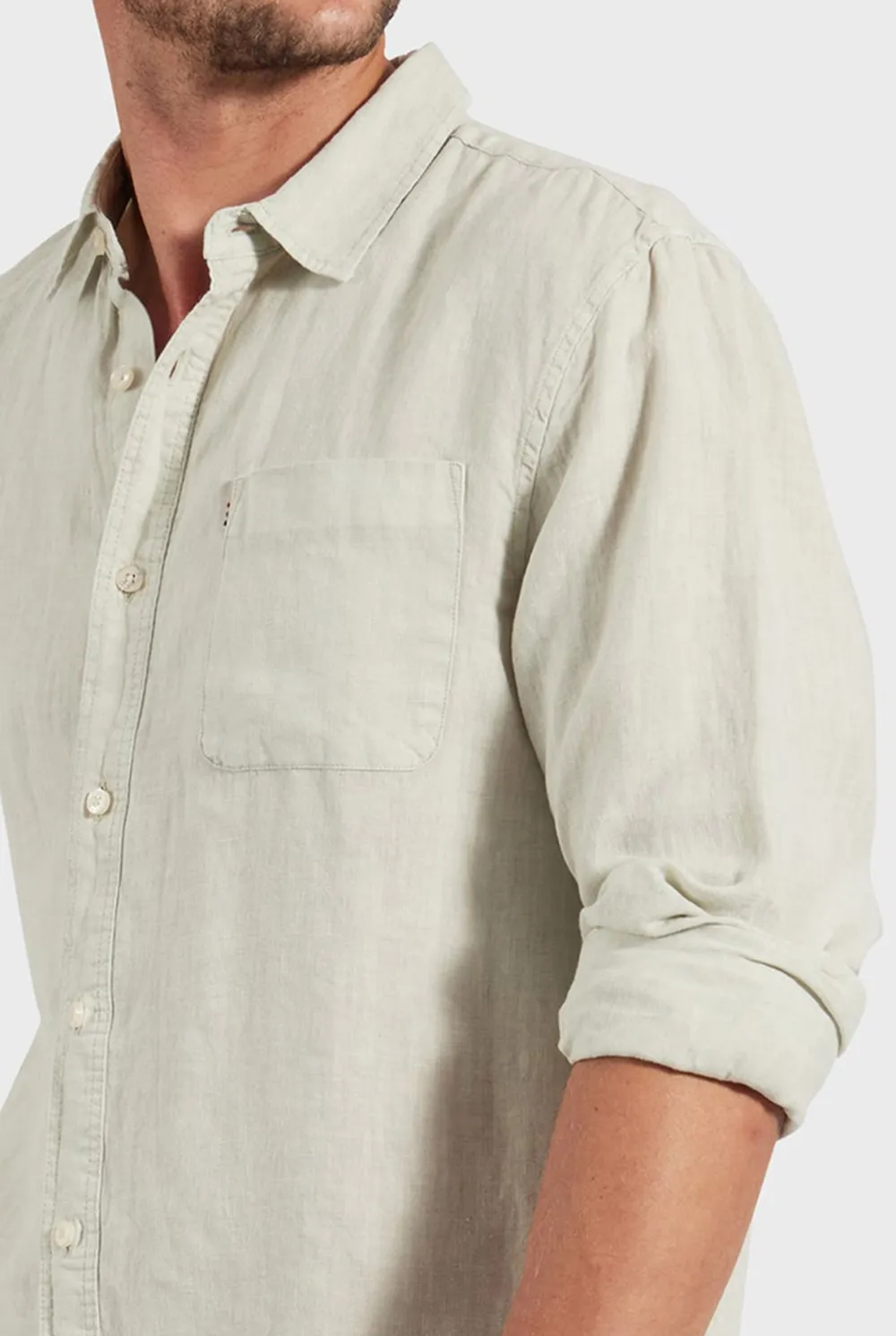 Hampton Linen Shirt- Sage green