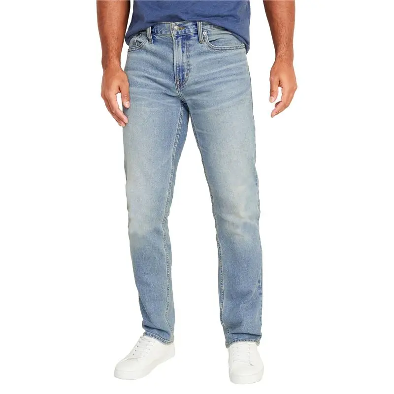 Men's Flex Stretch Slim Straight Jeans Classic Denim
