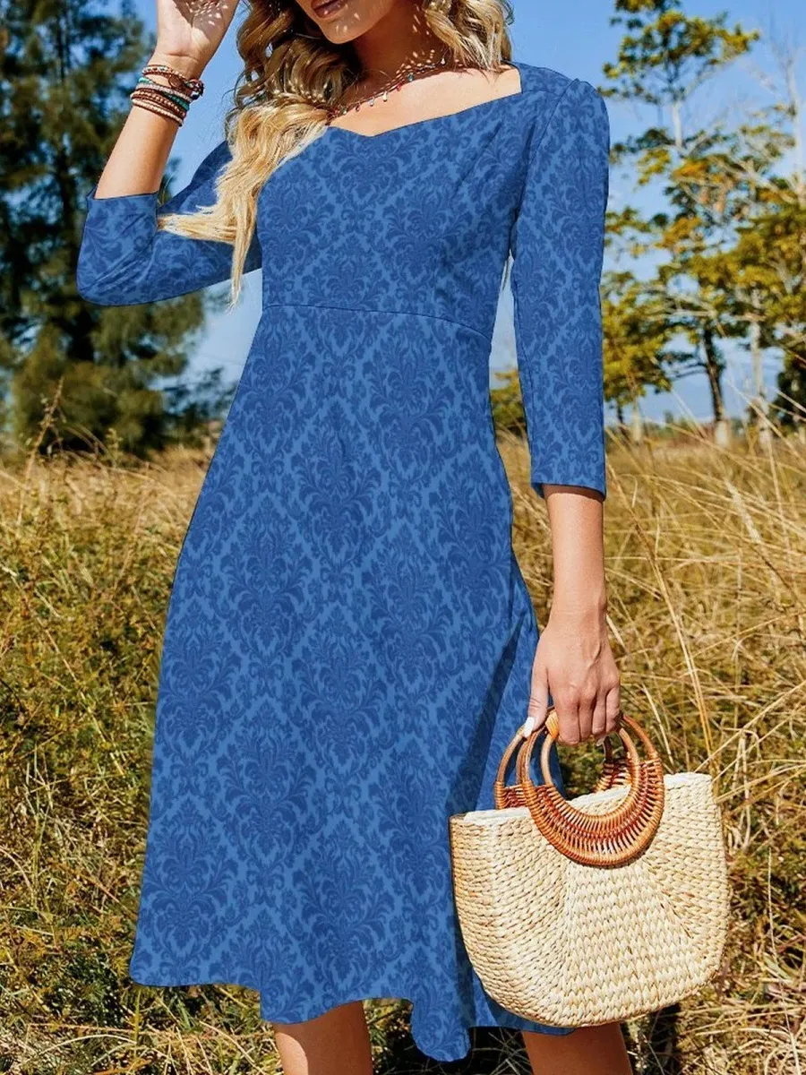 Retro Geometric Printed Dress