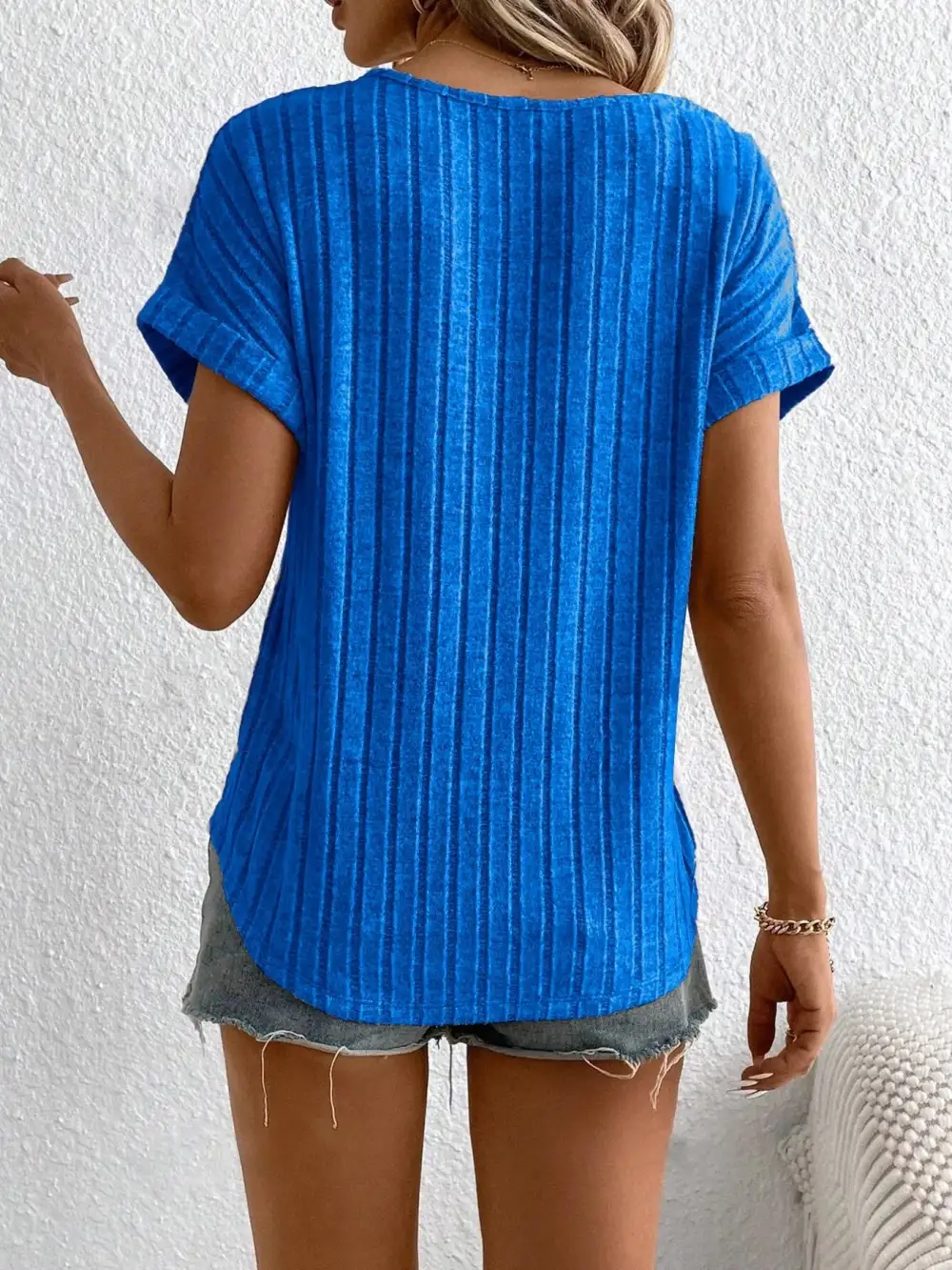 Short-Sleeve Ribbed T-Shirt