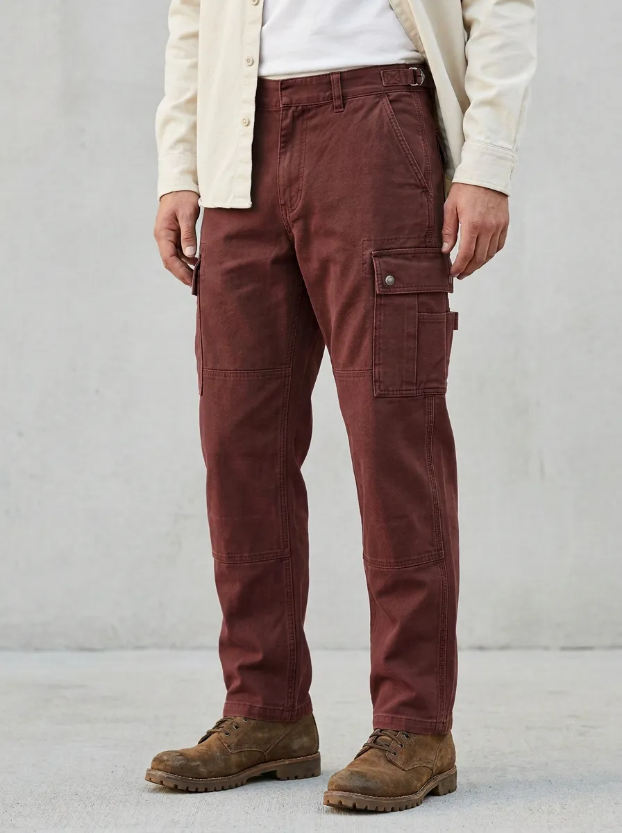 Men's Outdoor Utility Olive Green Multi-Pocket Cargo Pants