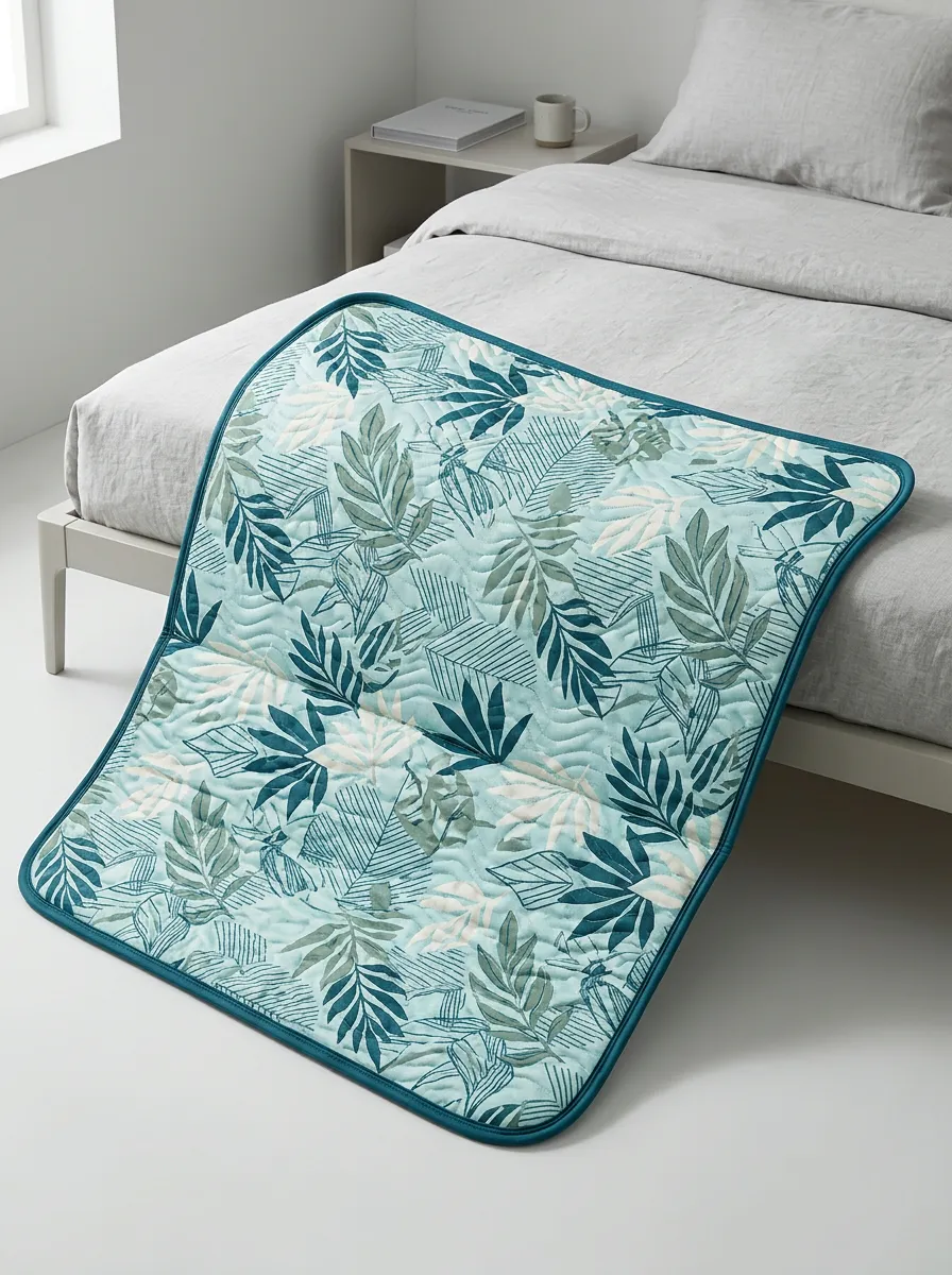 Tropical Leaf Botanical Pattern Pattern Cooling Mat