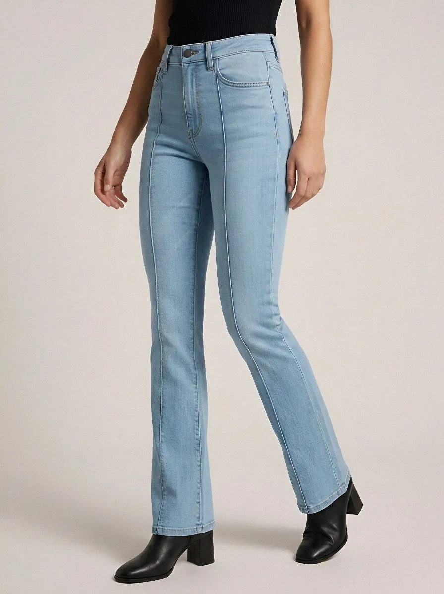 Practical Everyday Women's High-Waist Stretch Flare Jeans