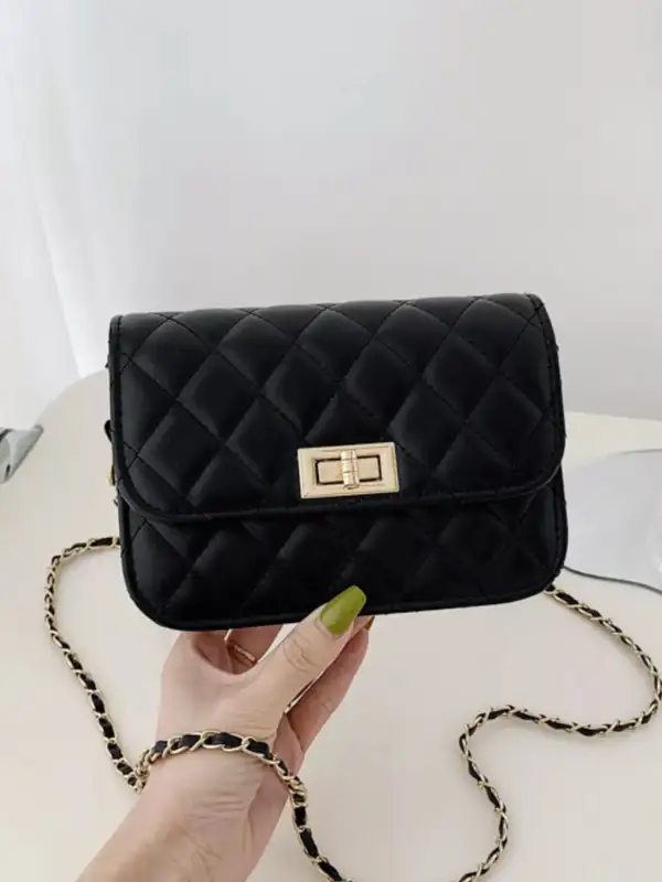 Quilted Chain Strap Crossbody Bag
