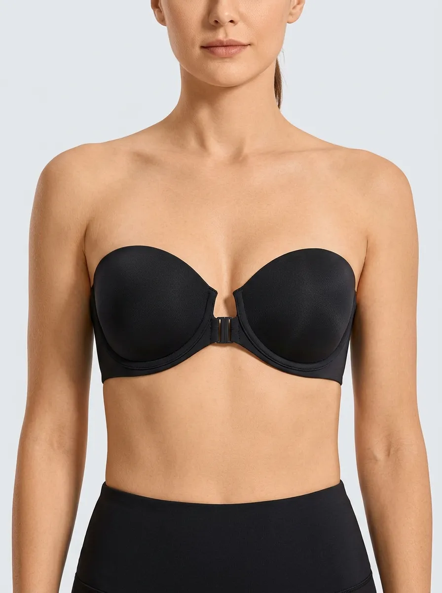 Women's Smooth-Finish Front-Closure Strapless Bra