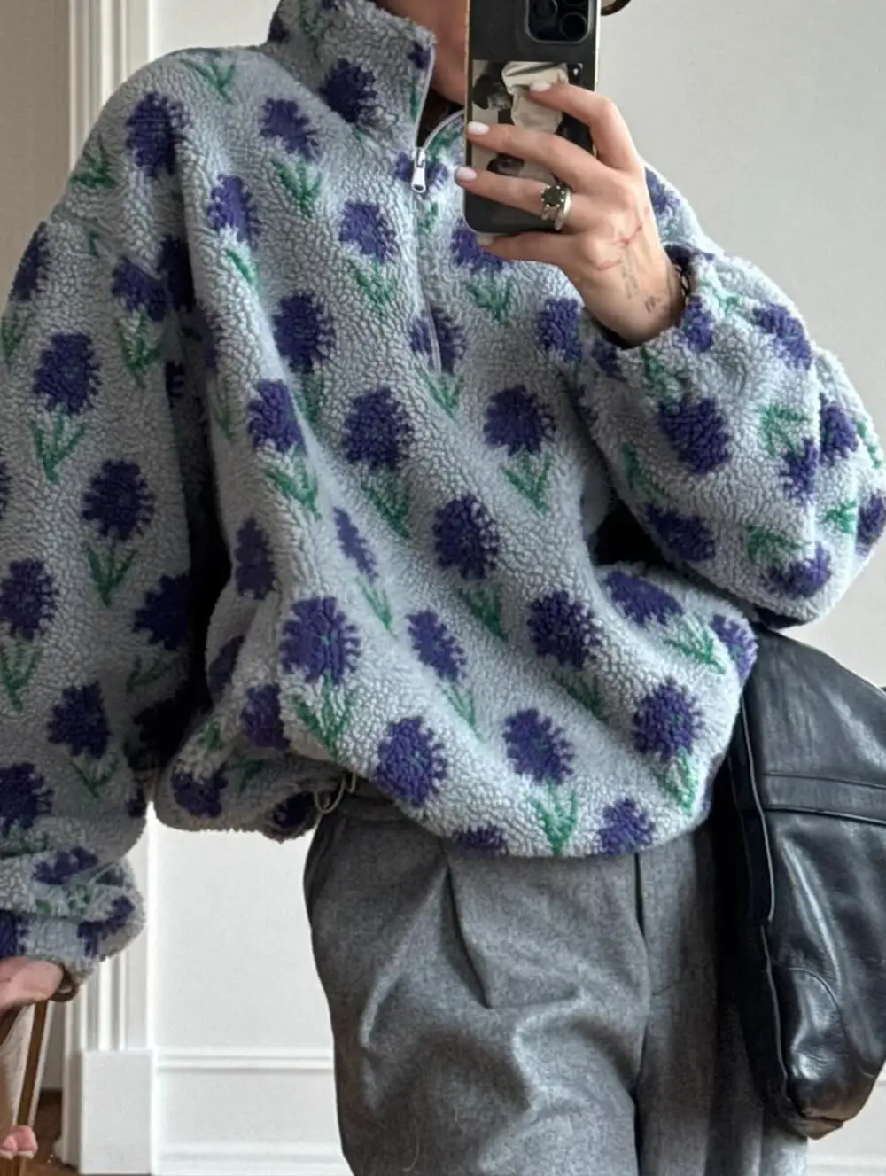 Stand Collar Long Sleeve Sweatshirt