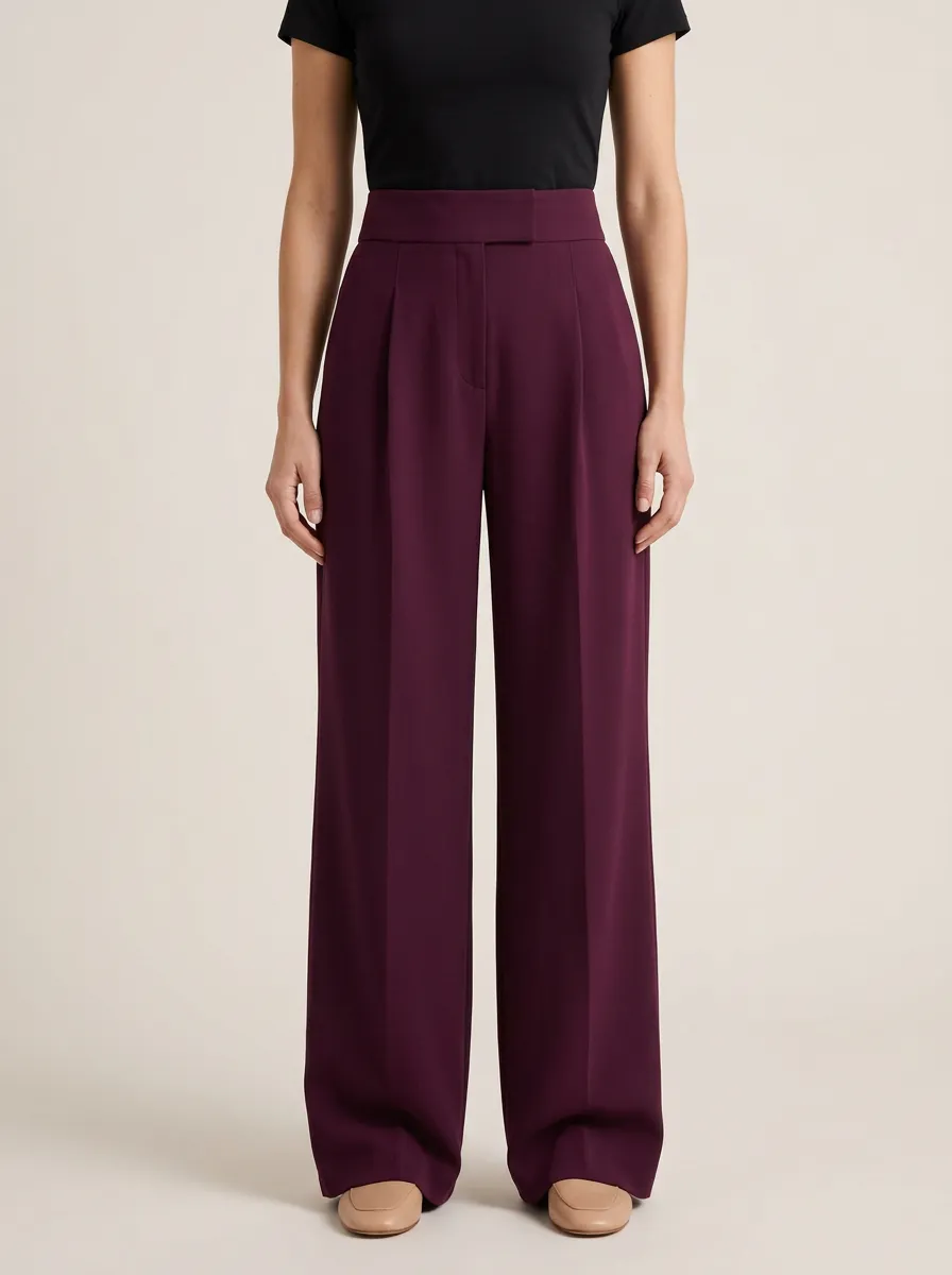Relaxed Wide-Leg Solid Women's Wide-Leg Pants