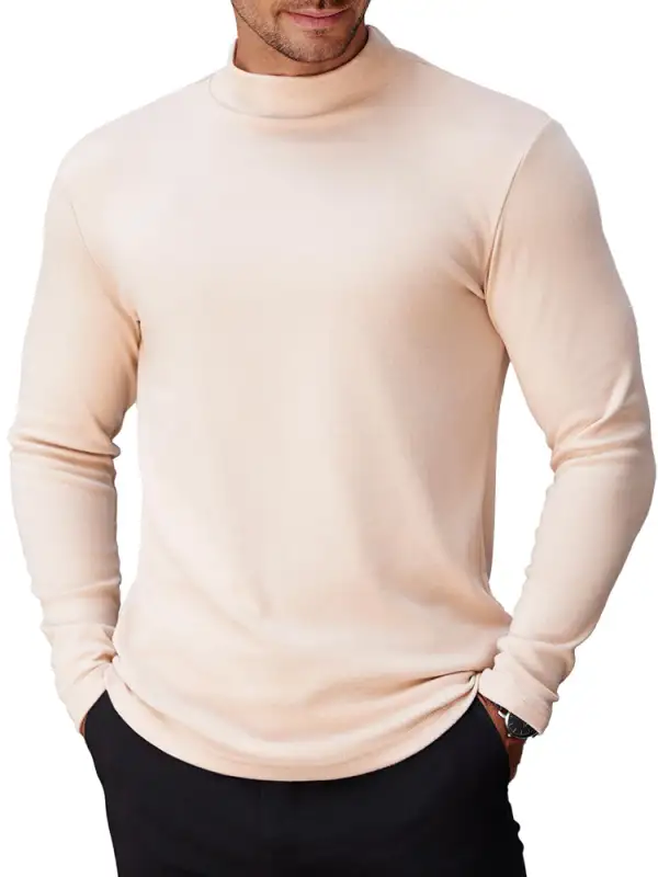 Basic Thermal Turtleneck Pullover Shirt Hoodie