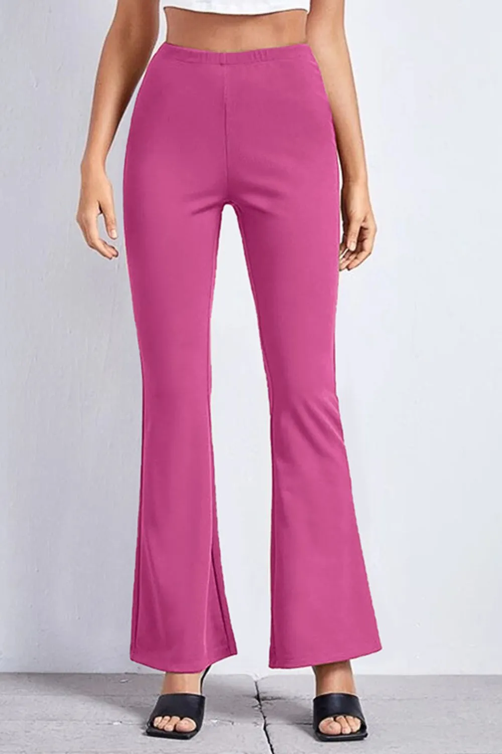 Gathered High Waist Straight Leg Pants