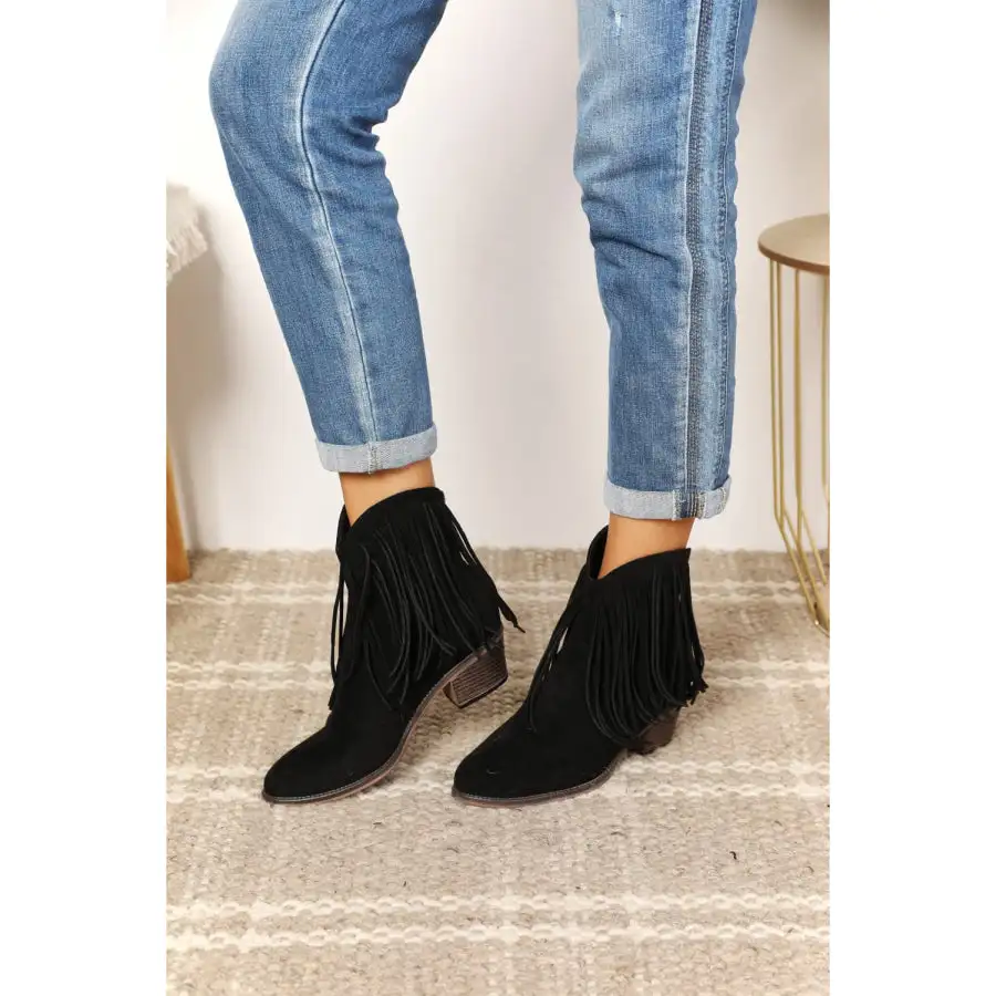 Women S Fringe Cowboy Western Ankle Boots