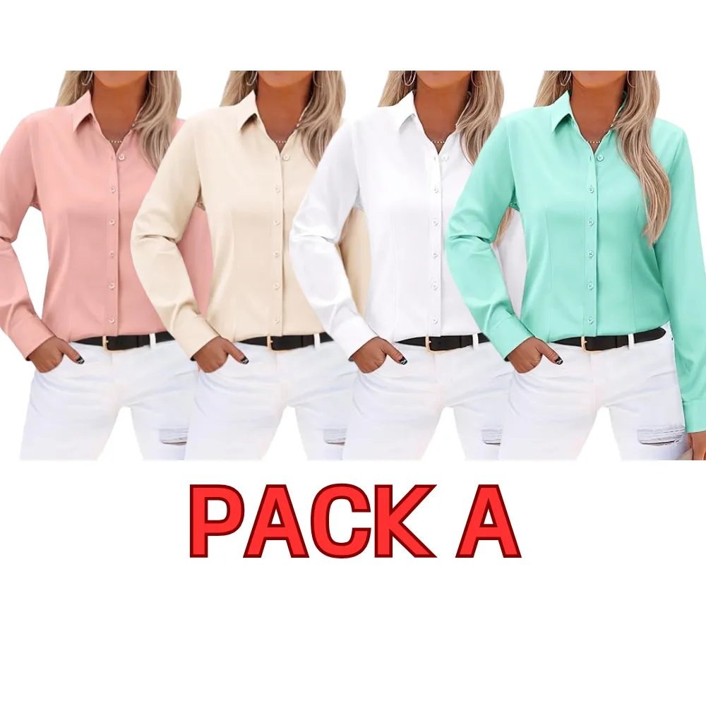Wrinkle-Free Long Sleeve Blouse