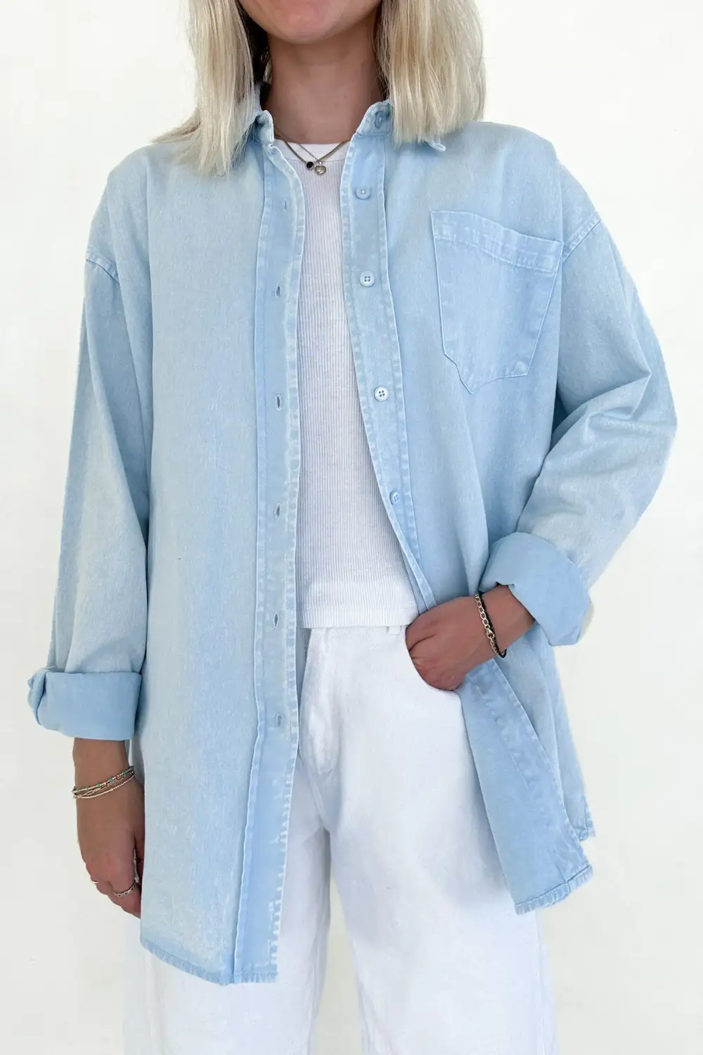 Easy Layer Denim Oversized Shirt