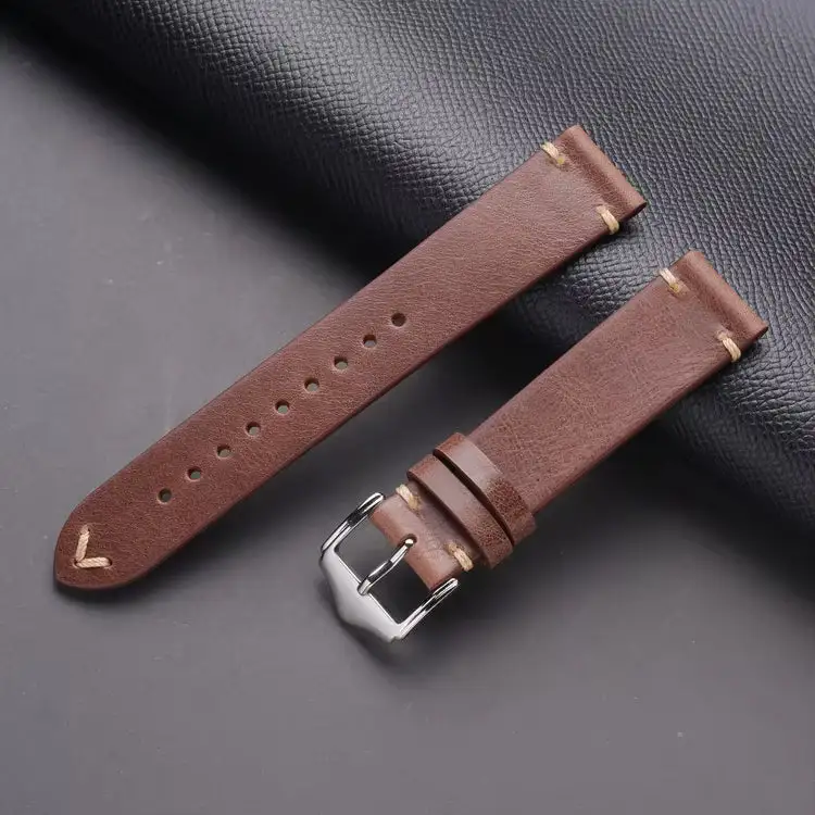 Quick-Release Vegetable-Tanned Leather Watch Strap