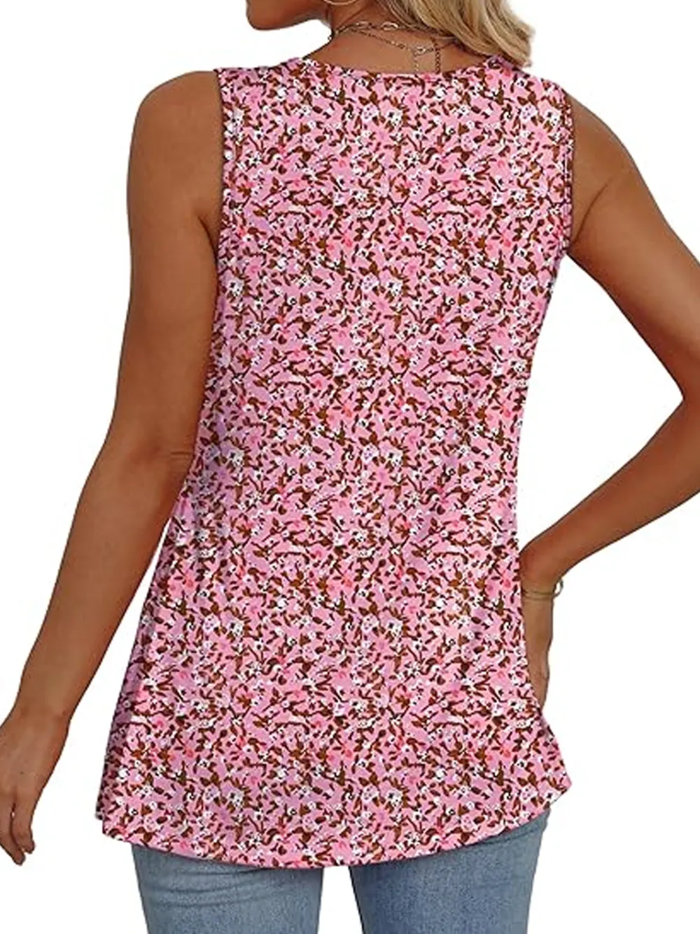 Womens Tank Tops 2025 Flowy Peplum Tops For Women Dressy Sleeveless V Neck Babydoll Tank Tops