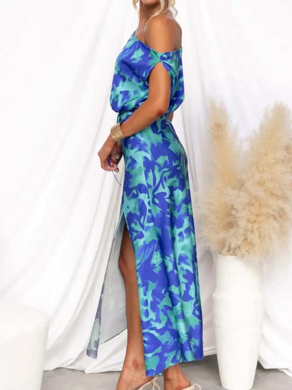 Easy Fit Printed Slit Dress