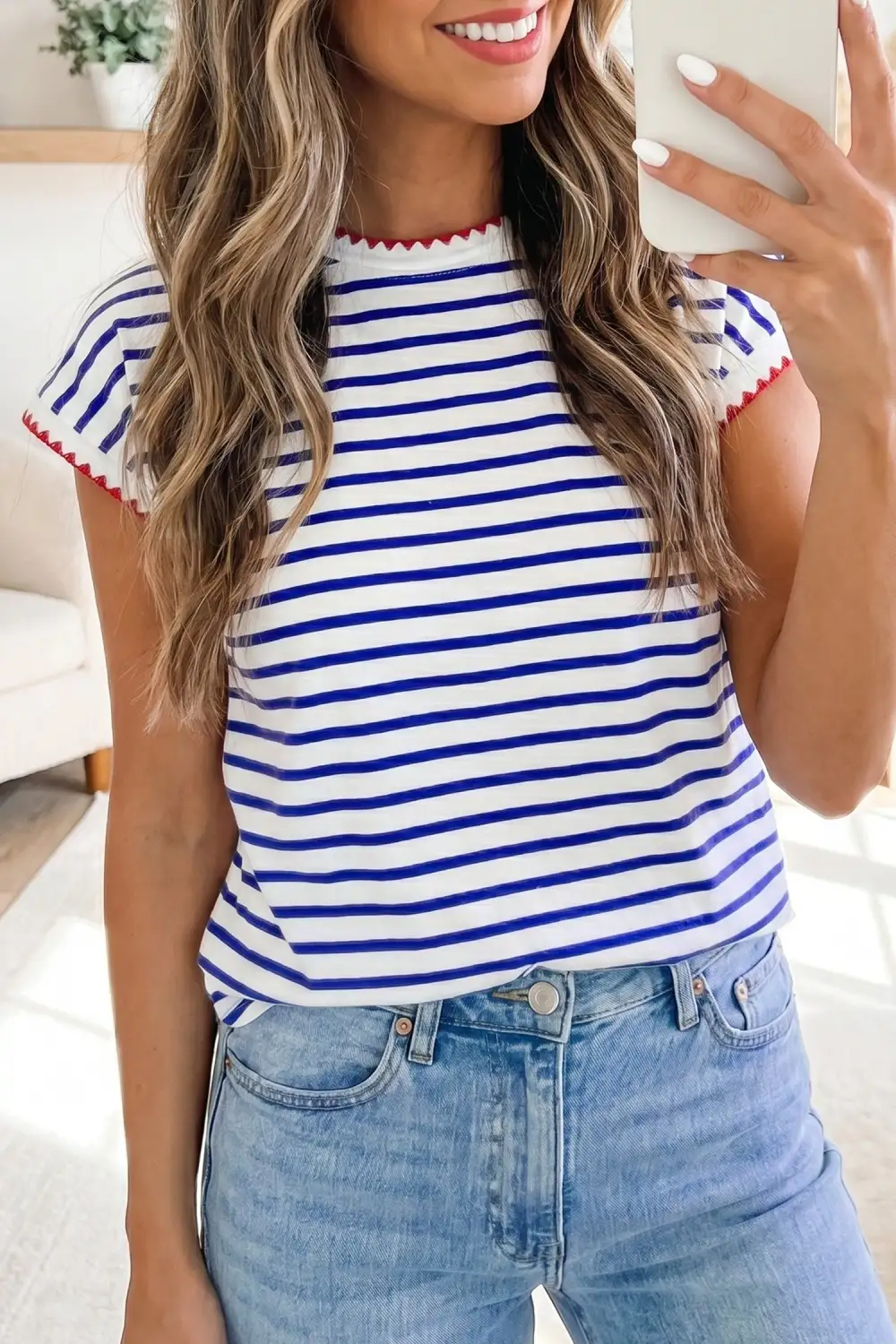 Airy Texture Crew Neck Tee