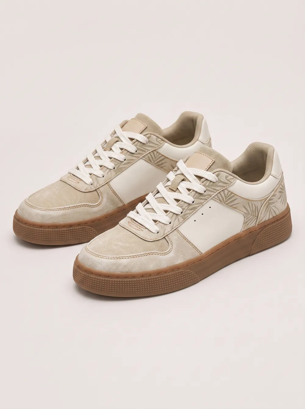 Men's Casual Tropical Palm Leaf Printed Sneakers