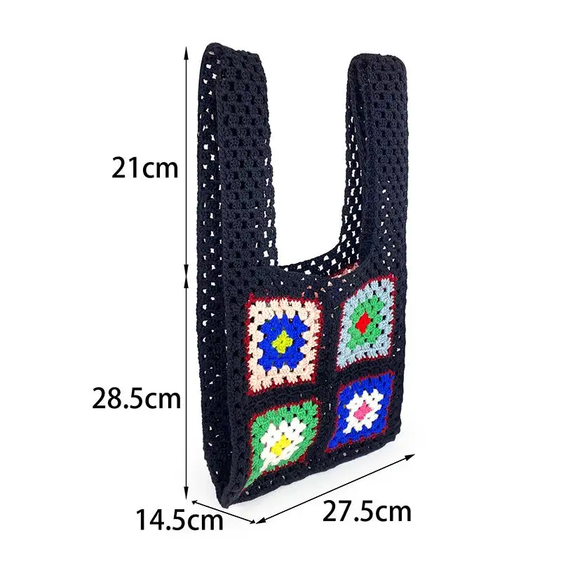Crochet Granny Square Bag Ethnic Wind Hand Hook Flower