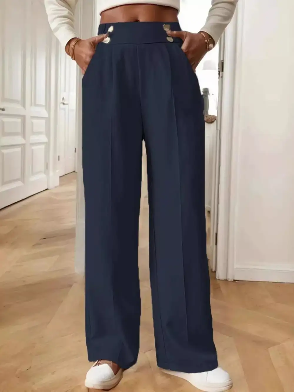 Full Size High Waisted Wide Leg Pants Plus Size