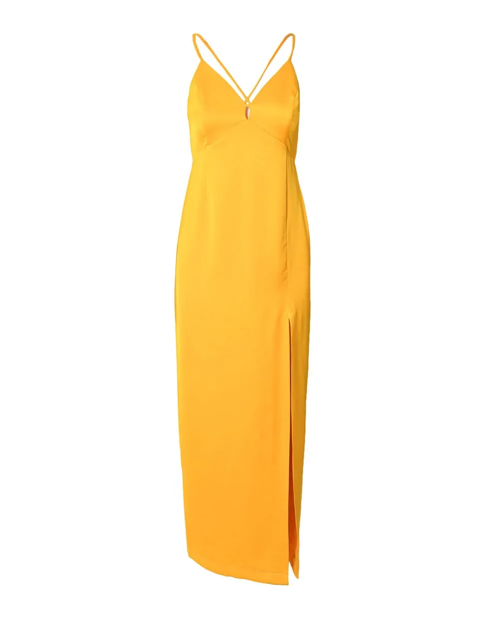 Backless Maxi Dress -Golden Yellow