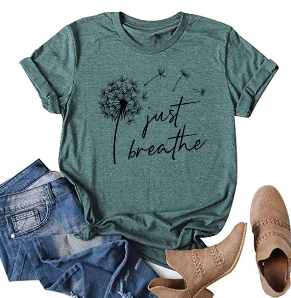 Dandelion Letter Print T-shirt