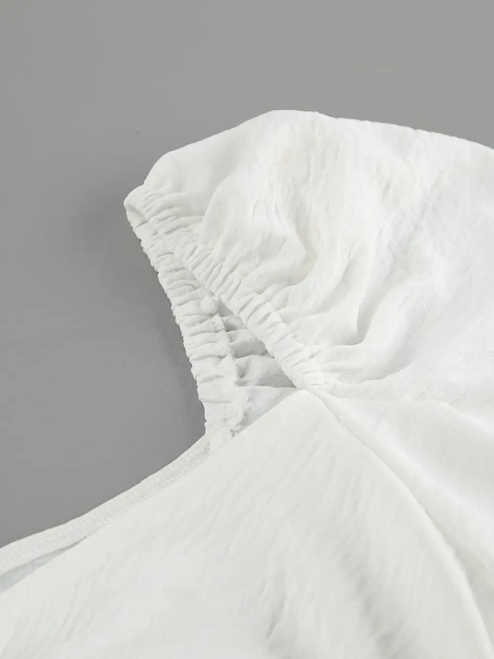 Gathered Detail Puff Sleeve Midi Dress