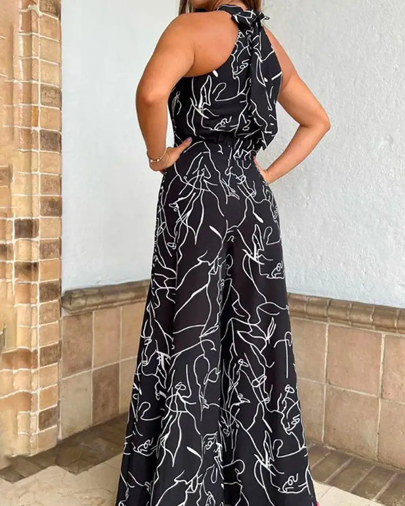 Wide Leg Satin Jumpsuit