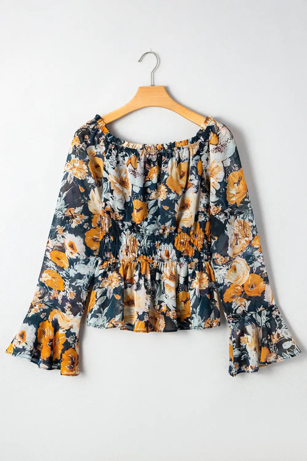 Floral Bell Sleeve Off Shoulder Top