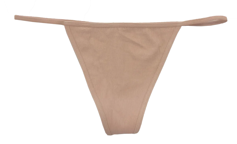 Seamless Ribbed Strappy Thong Panty