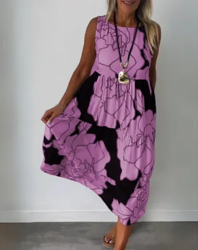 Lace Sleeveless Midi Dress