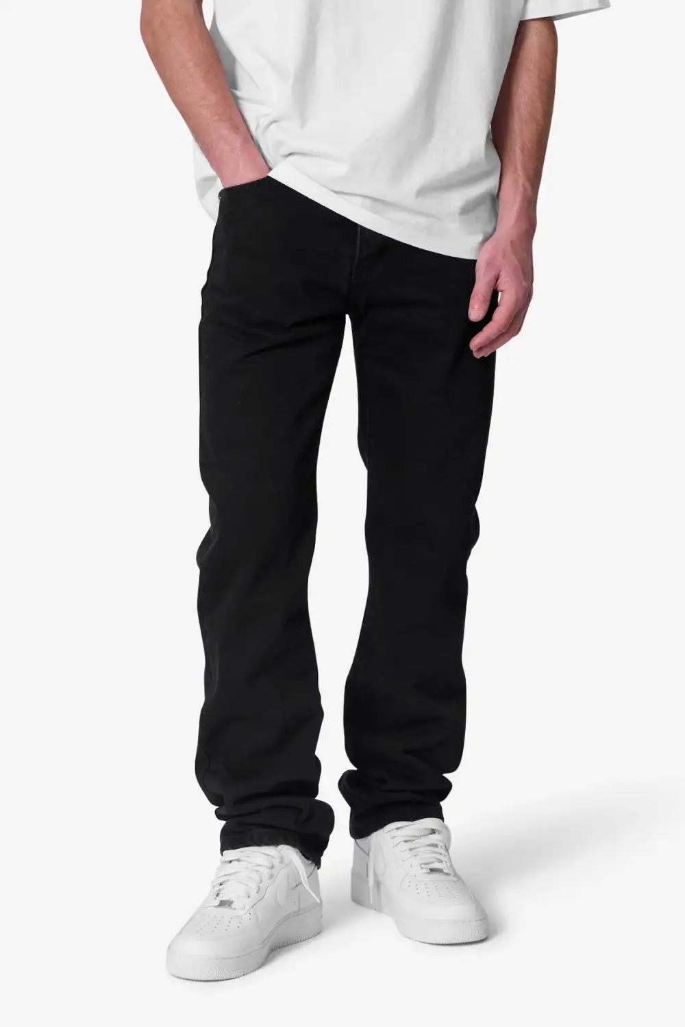 Raw Finish Straight Jeans