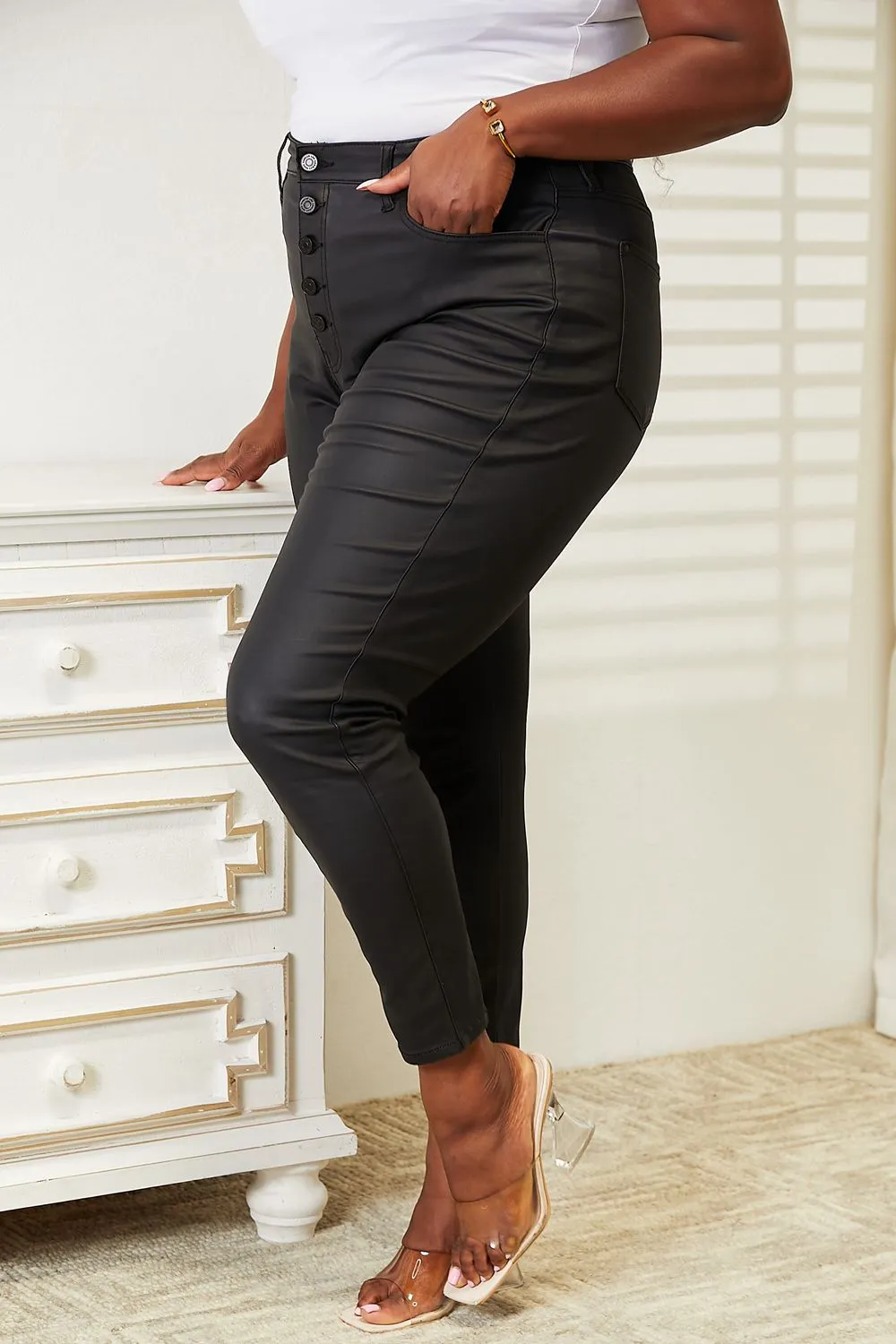 Pocket Detail Structured Denim Jeans