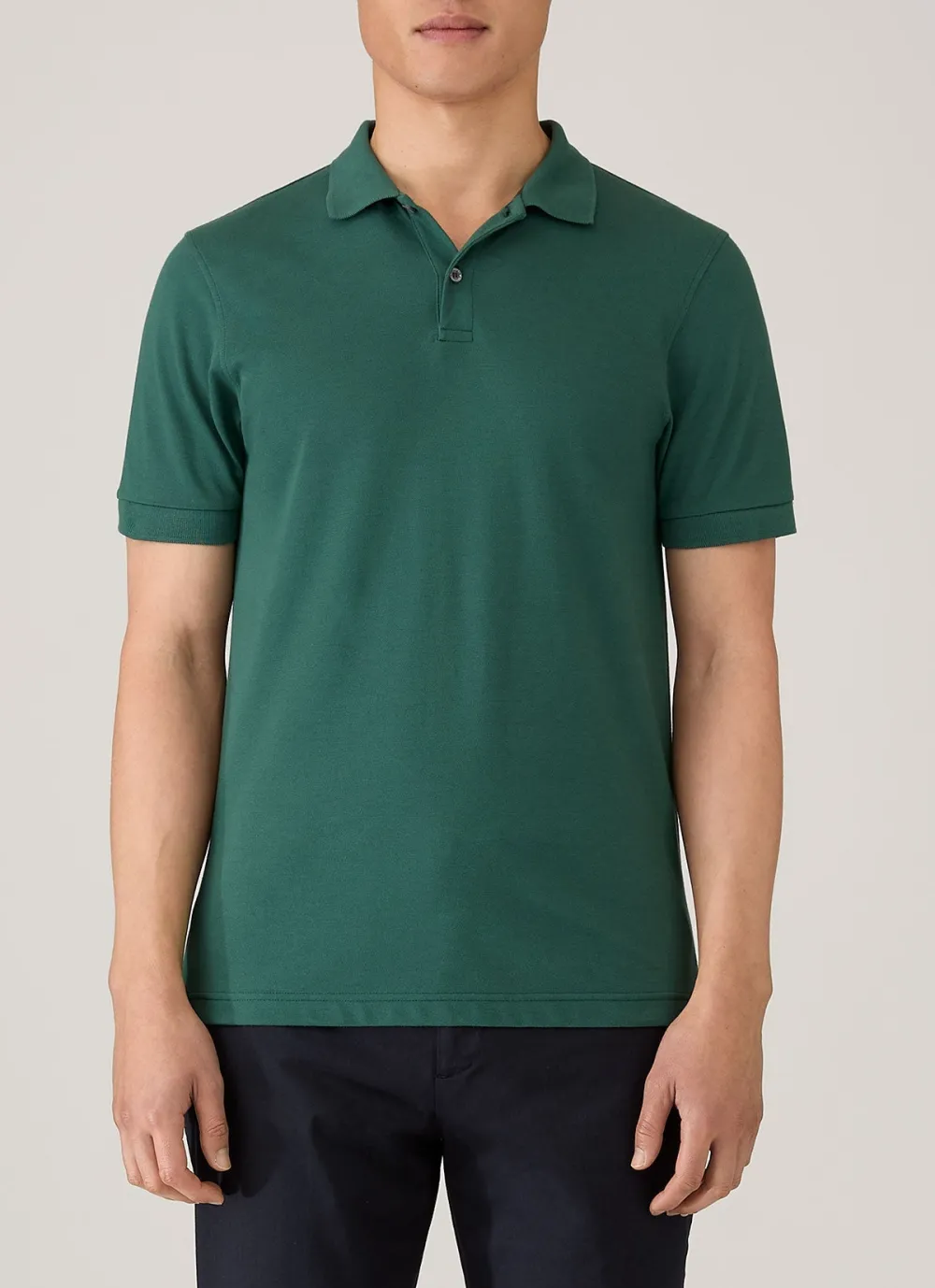 Understated Everyday Slim Fit Cotton Pique Short Sleeve Polo Shirt