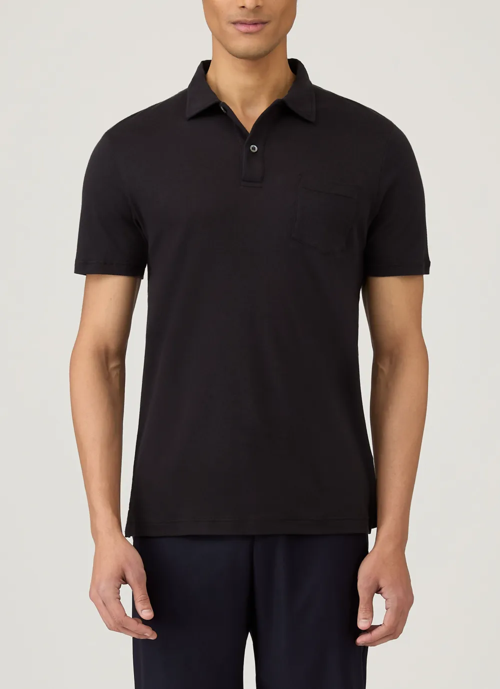 Clean Everyday Slim Fit Sea Island Cotton Jersey Short Sleeve Polo Shirt