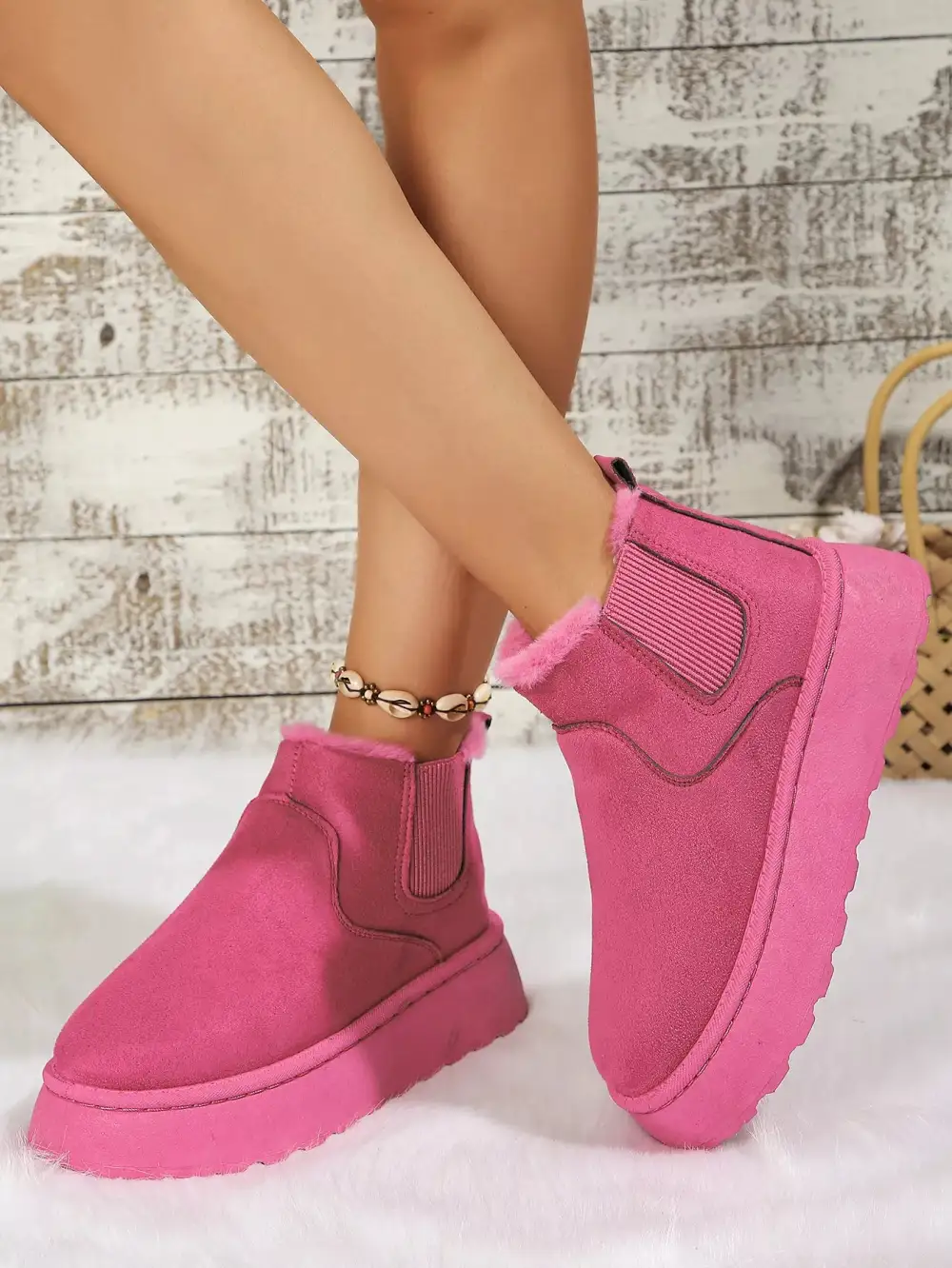 Round Toe Platform Ankle Boots