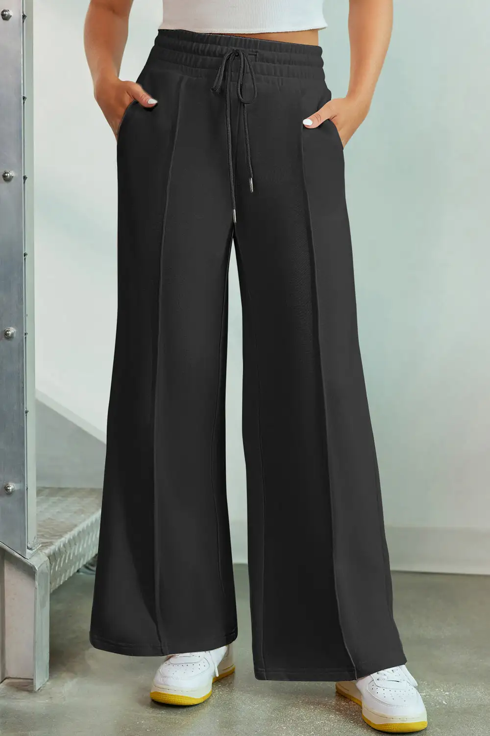 Clean Wide Leg Drawstring Pants