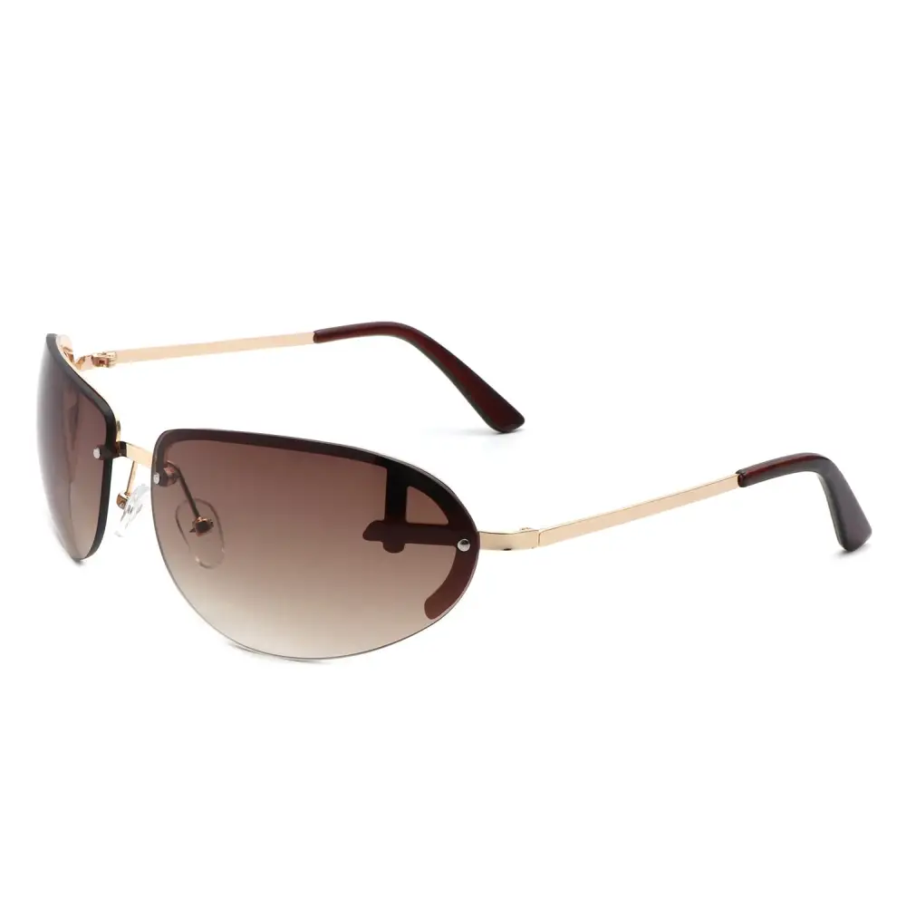 Knit Oval Round Frame Sunglasses