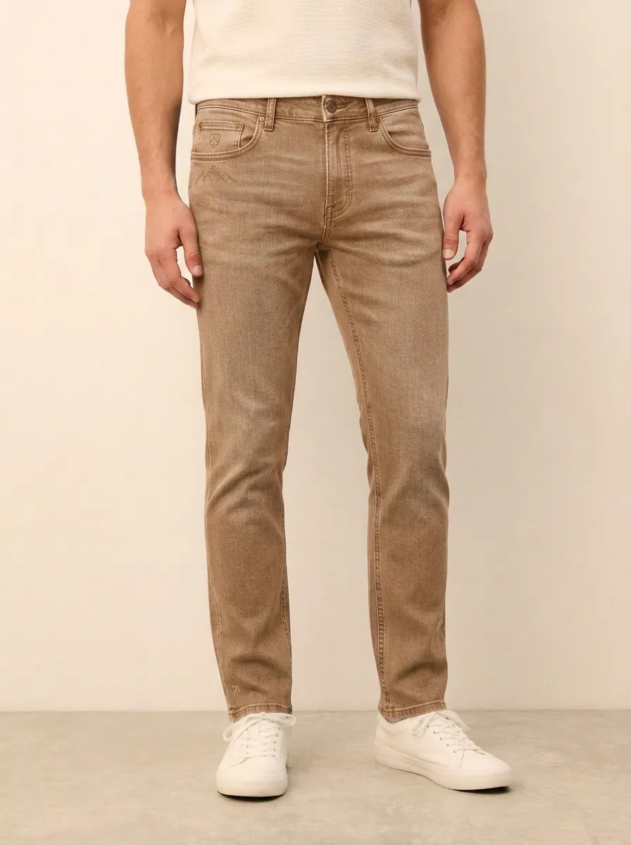 Men's Classic Everyday Mountain Lover Printed Stretch Denim Jeans