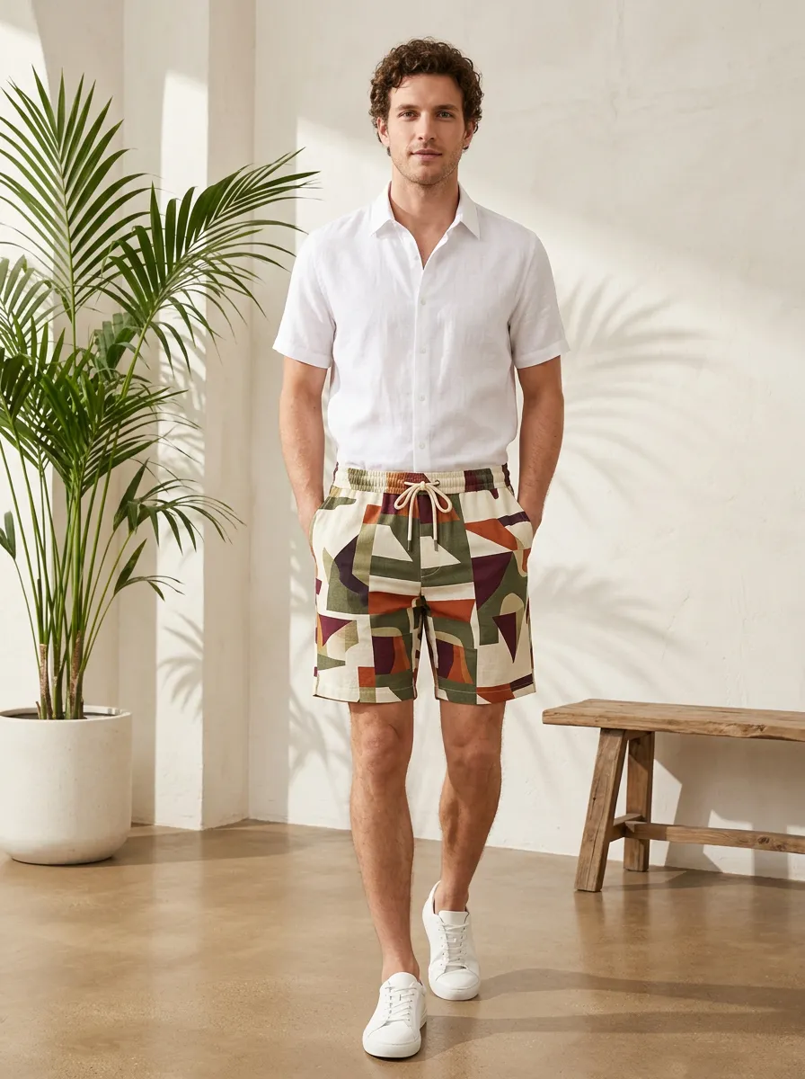 Relaxed Wear Graphic Print Abstract Print Geometric Print Men's Printed Streetwear Pants