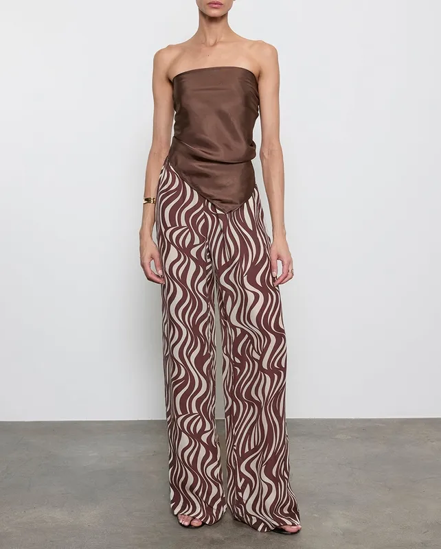 Twill Scarf Top Chocolate