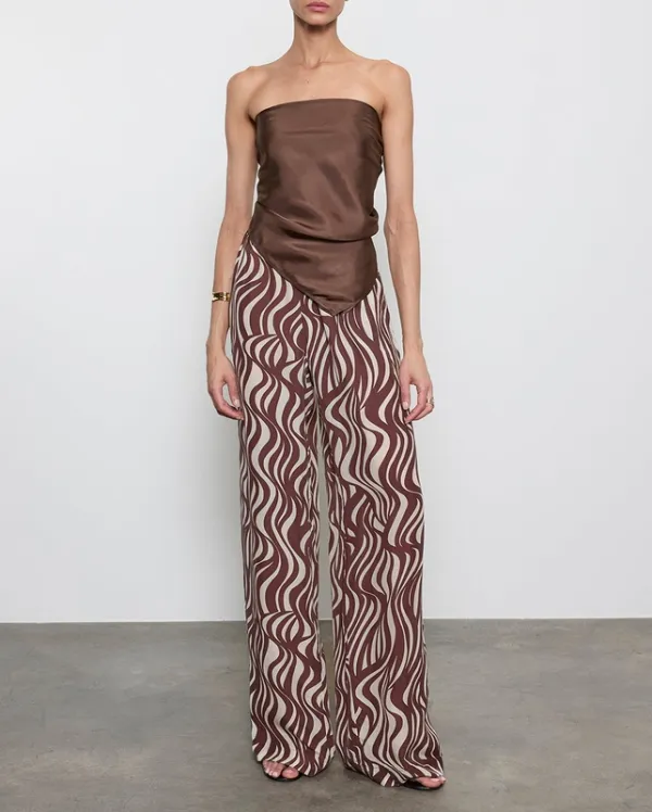 Twill Scarf Top Chocolate