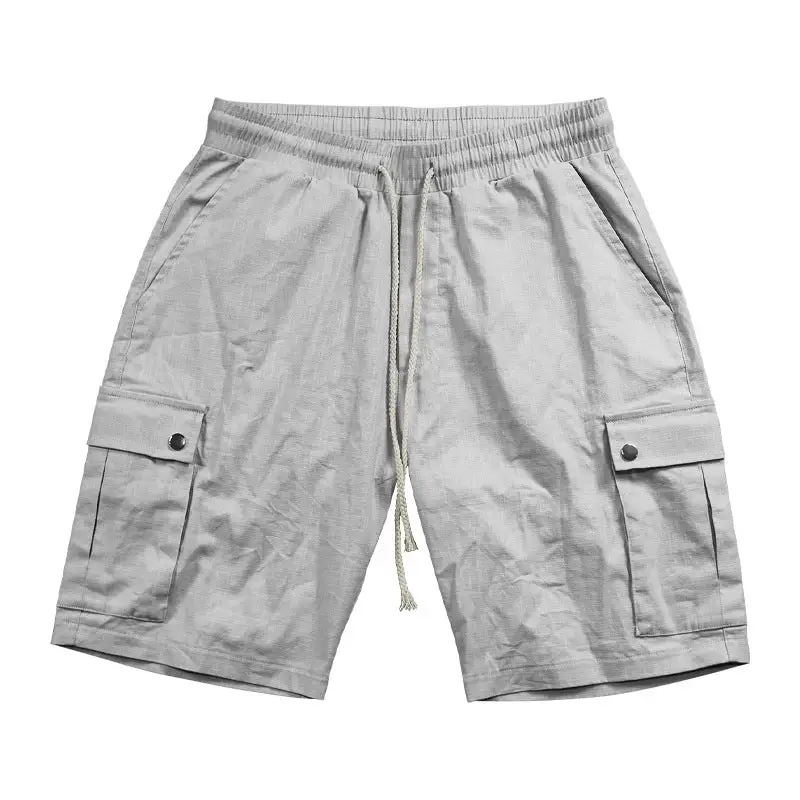 Men's Lightweight Woven Cargo Shorts with a Drawstring Waist for Casual Styling