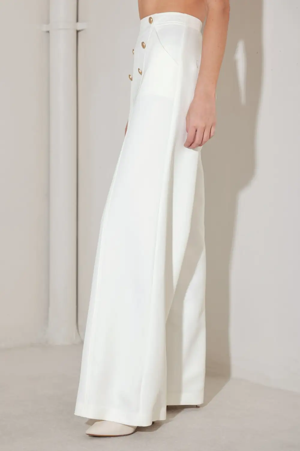 Structured Sequin Wide Leg Pocketed Pants