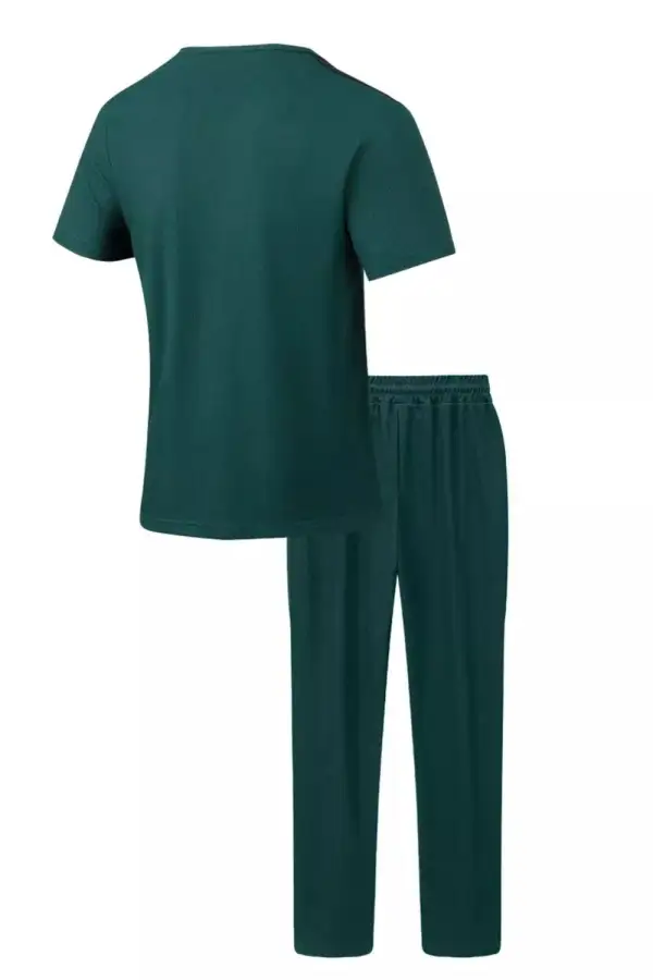 Men's Full Size Lace Up Front Top and Pants Set