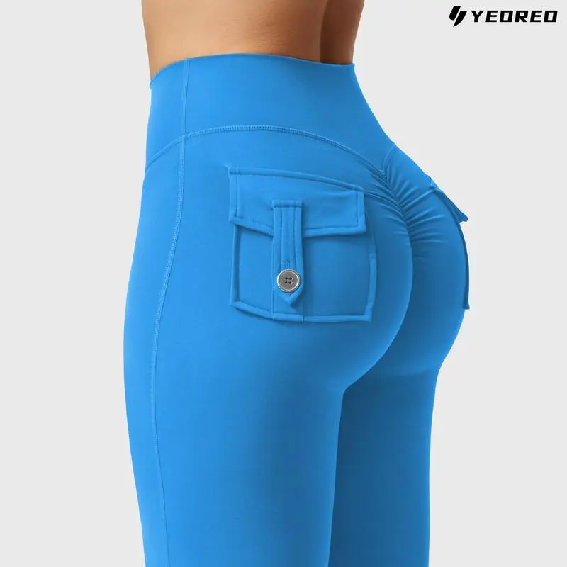 Flare Leggings with Pockets Butt-Lifting | High-Waist | Breathable | Four-Way Stretch | Squat-Proof
