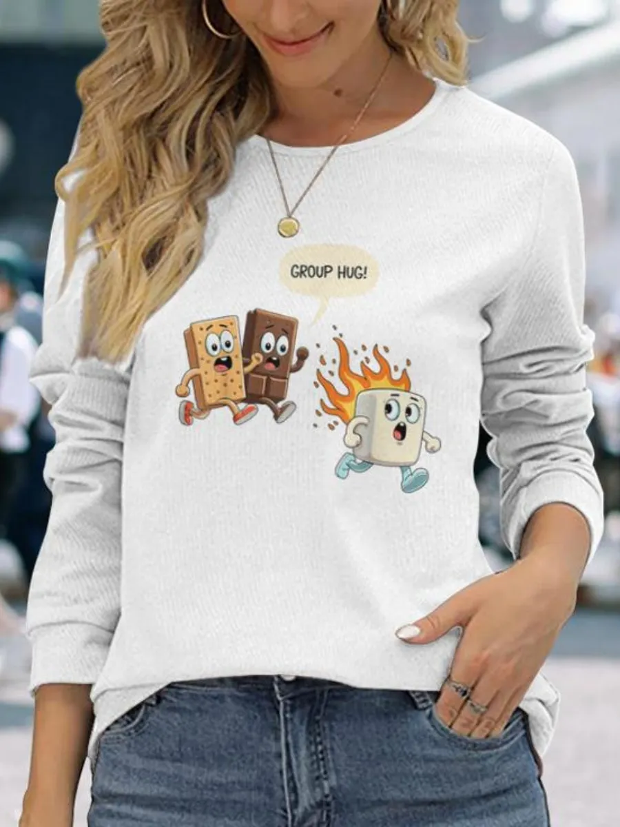 Food Printed Long Sleeve T-Shirt