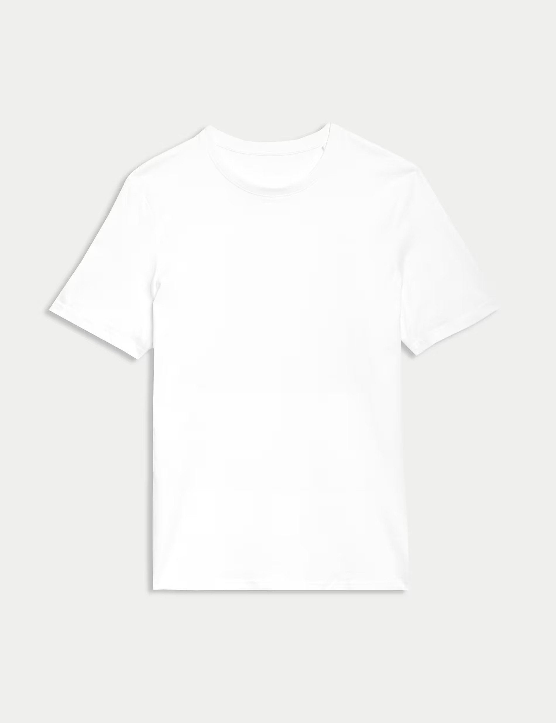 White Basic Crew Neck Short Sleeve Tee