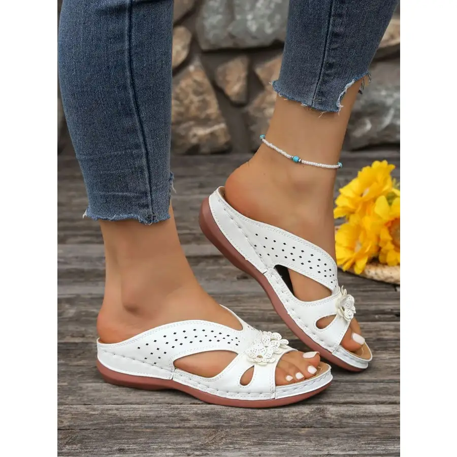 Flower Comfort Wedge Sandals