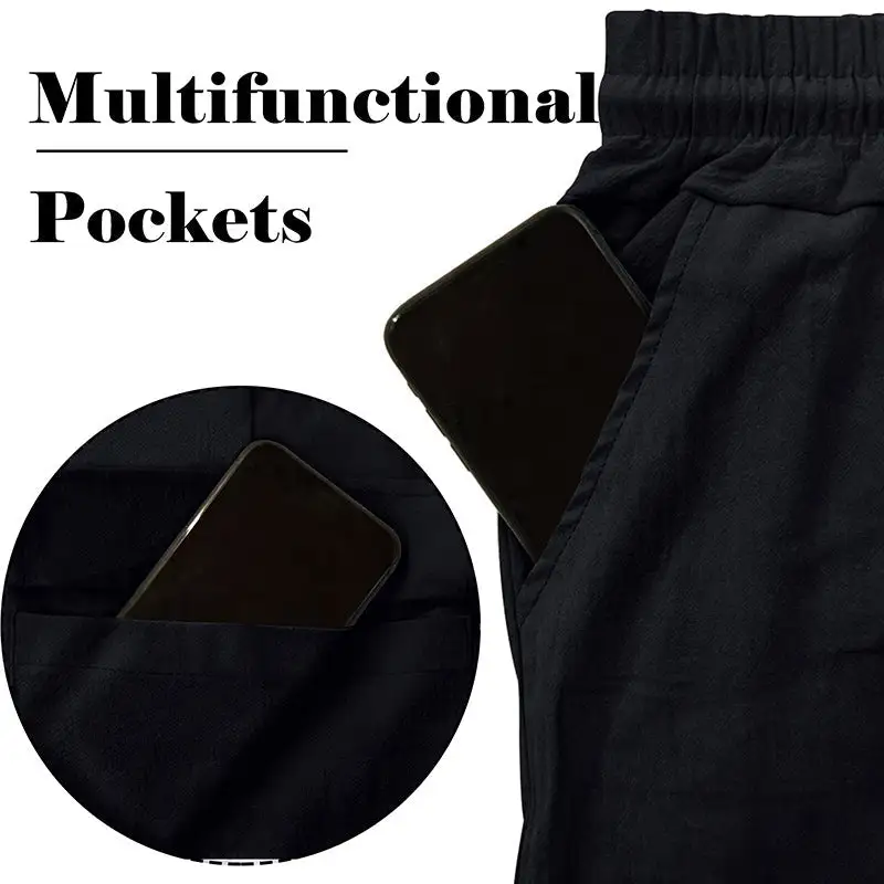 Men's Cargo Pants with Elastic Waistband and Practical Pockets
