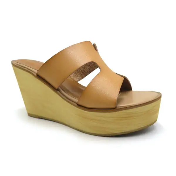 Graceful Leather Wedge Sandals